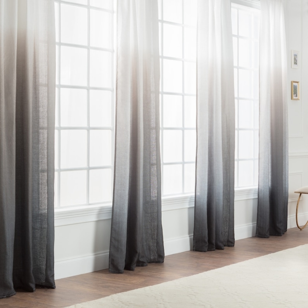 Chanasya Black to white ombre curtain 63 inches